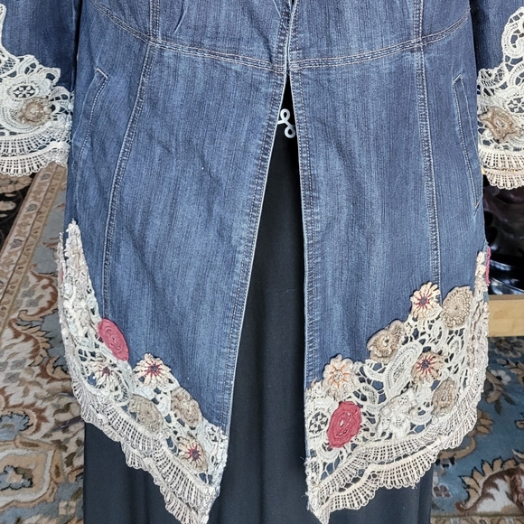 Denim and Lace Jacket - Picture 2 of 4